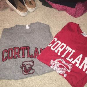 2 SUNY CORTLAND SHIRTS